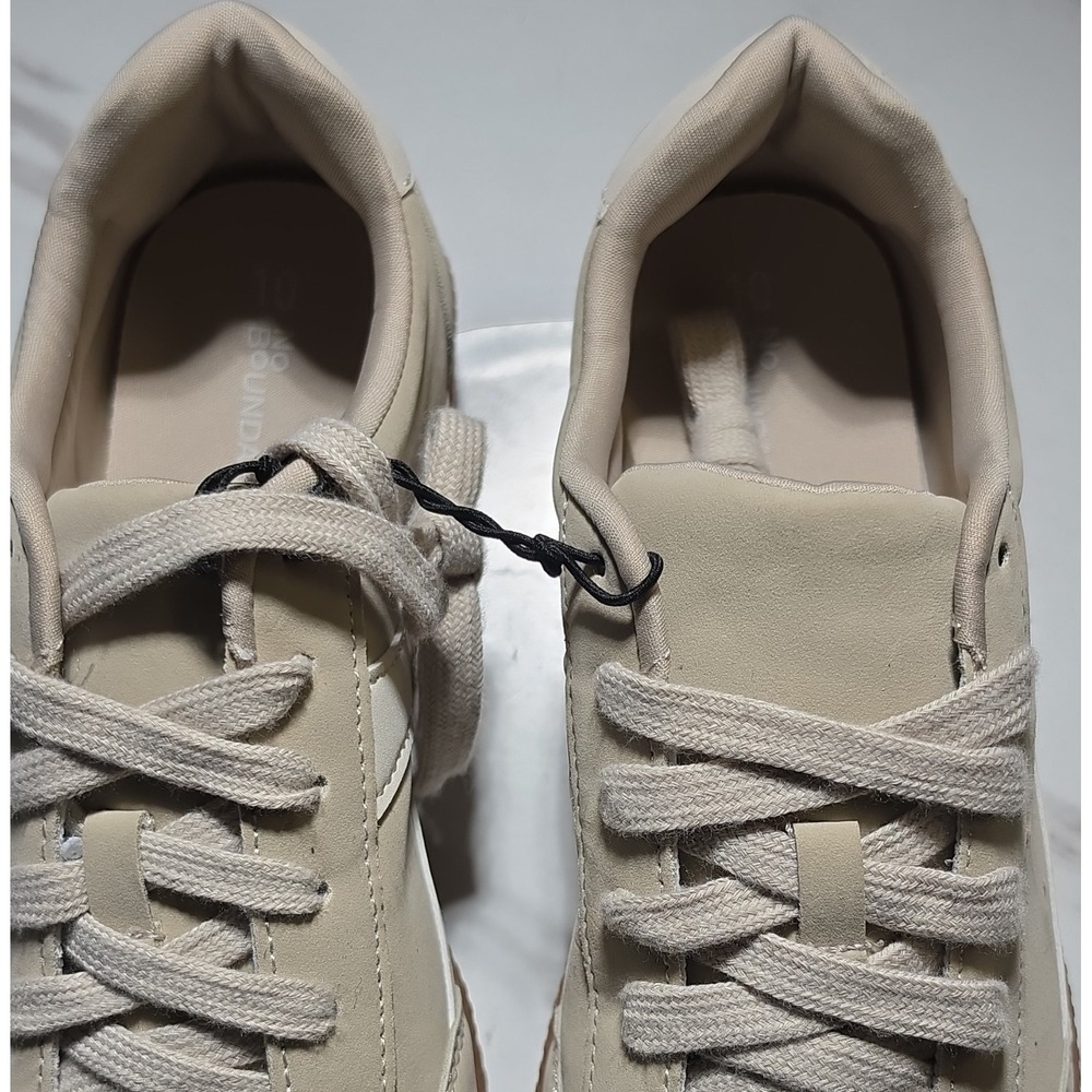 No Boundaries Beige Solid Low Top Lace Up Women's Athletic Sneakers Synthetic